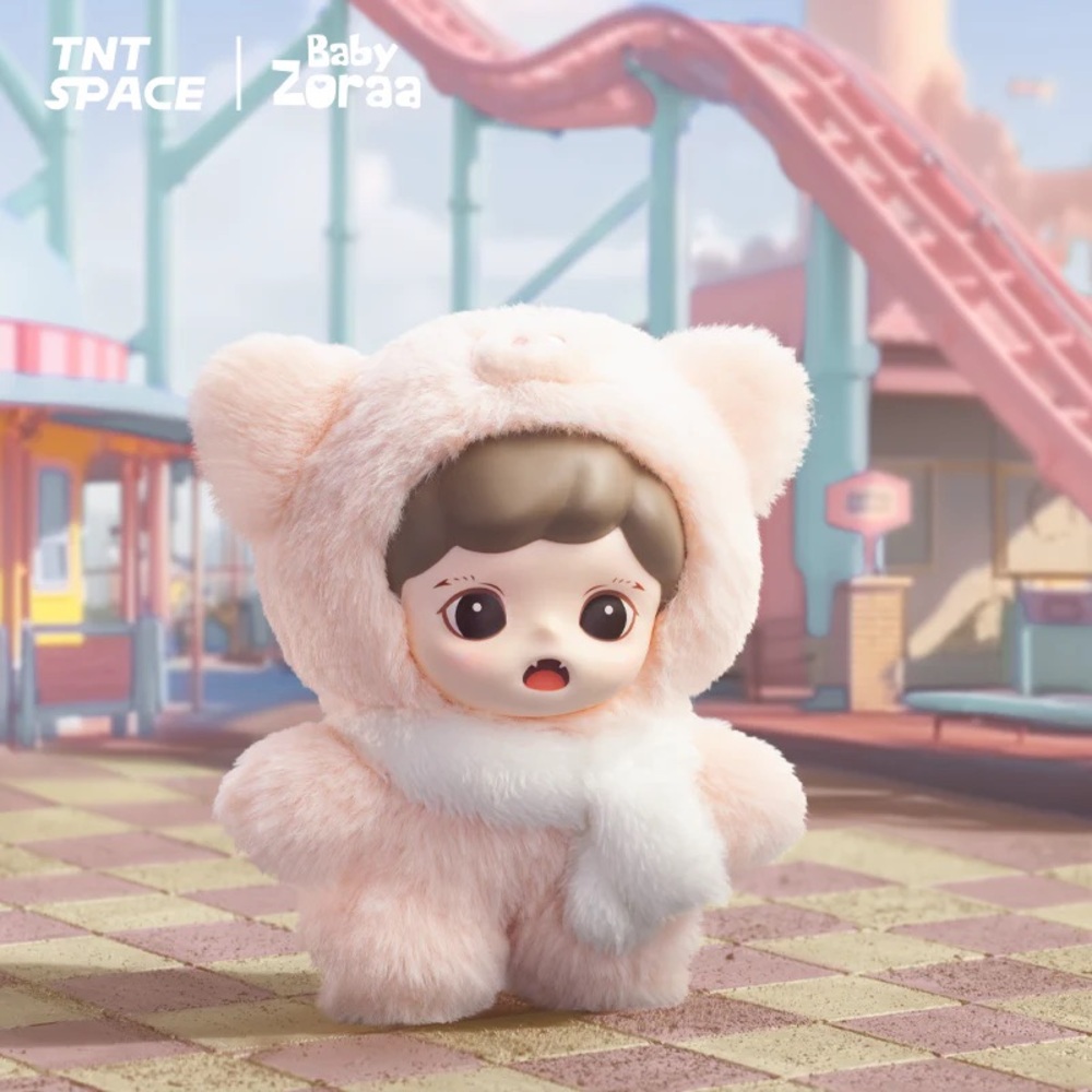 Baby Zoraa Fluffy Cabin Plush Pendant “Woo Hoo Piglet” Pink Kawaii Pig Doll 🐷🌸